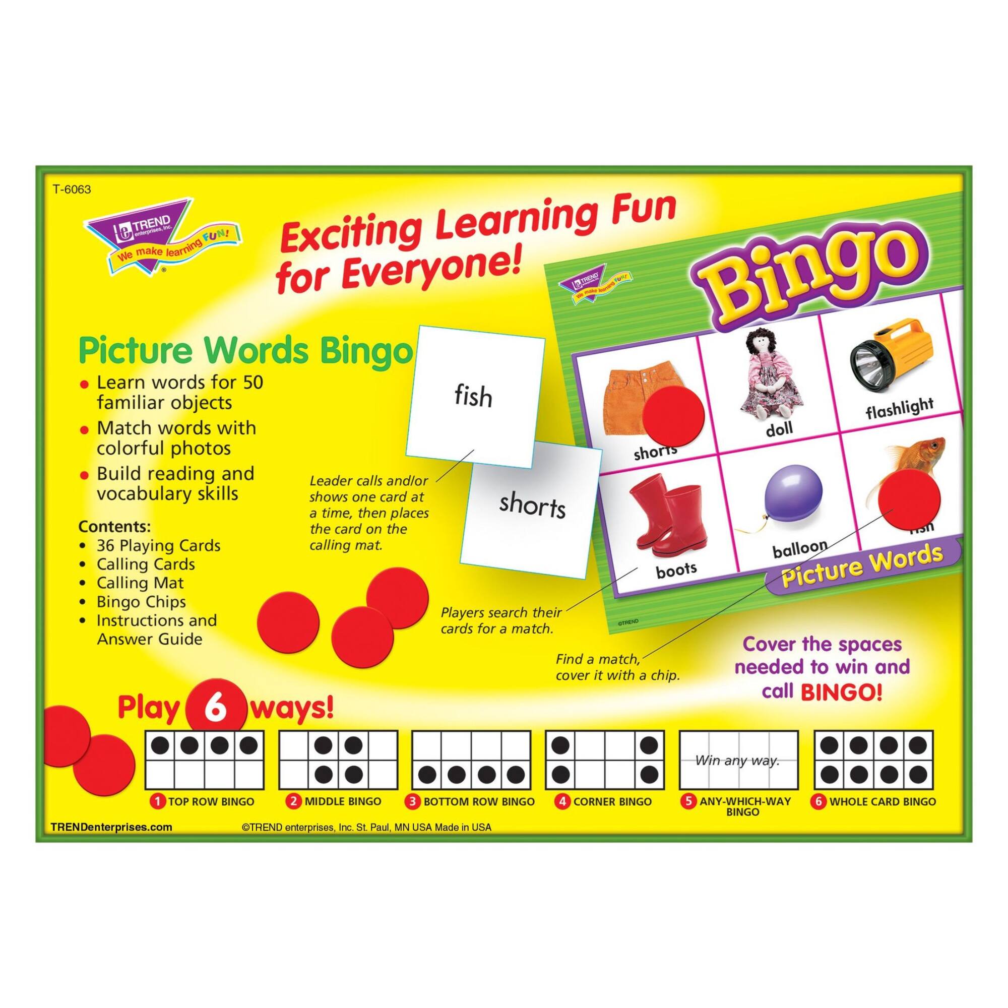 Trend Enterprises® Picture Words Bingo